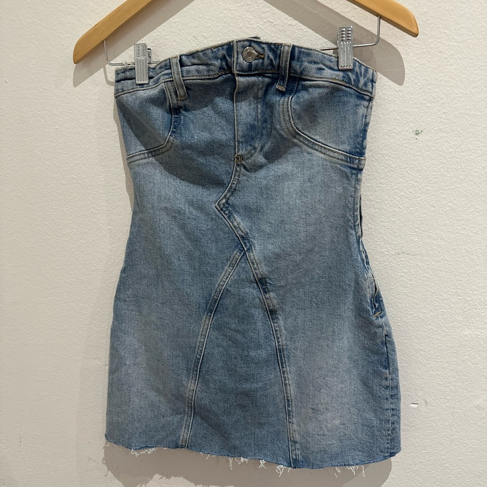 Zara Blue Denim Pencil Skirt